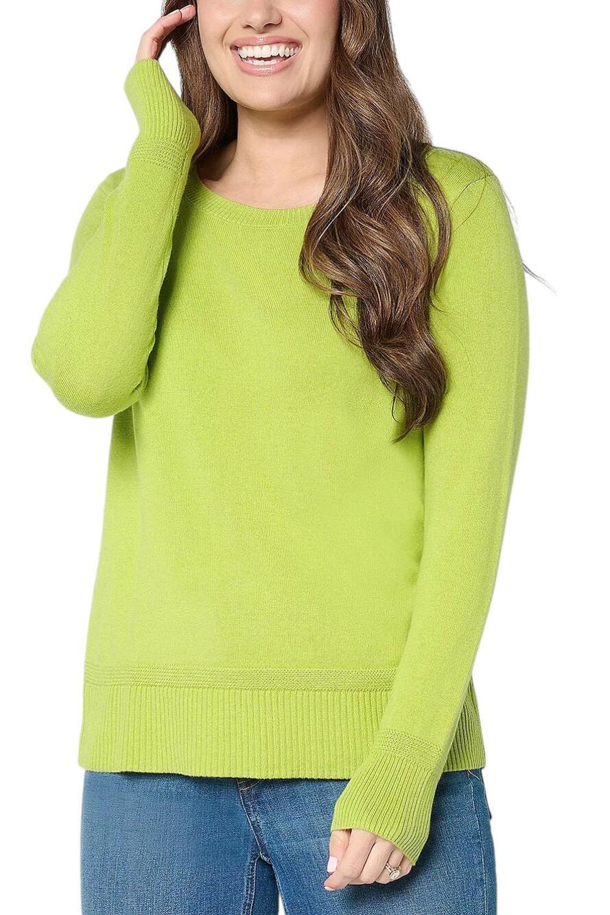 Attitudes by Renee Women's Round Neck Pullover Sweater Citron - Regular